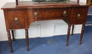 A Regency ebonised strung mahogany sideboard, W.167cm