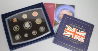 A group of Royal Mint cased proof coins, some silver