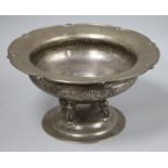 A Scandinavian 830 standard silver bowl, on quadruped supports, 22.3cm, 16 oz.