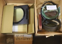 A quantity of optical equipment and accessories including Zeiss etc.