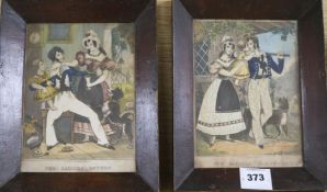 Two Victorian applique pictures'Sailor's Return' and 'Sailor's Farewell'20 x 14.5cm