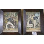 Two Victorian applique pictures'Sailor's Return' and 'Sailor's Farewell'20 x 14.5cm