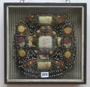 A 19th century WWI commemorative beadwork cushion