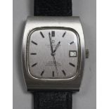 A gentleman's 1970's? stainless steel Omega Constellation automatic wrist watch with date aperture.