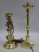 Two brass ship's lamps