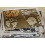 A collection of old war newspapers