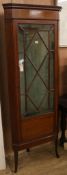 An Edwardian floor-standing mahogany corner display cabinet, H.185cm