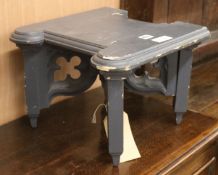 A small grey stool, W.37cm