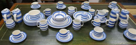 A collection of T.G. Green and Chefware striped dinner ware