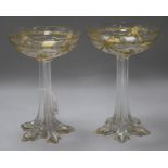 A pair of gilt glass comports