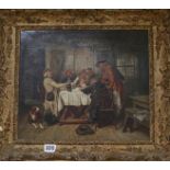 MHL (19th C.)oil on canvasTavern interiorinitialled, Cooling Gallery label verso