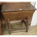 An 18th century elm dough bin, W.80cm