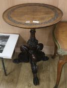 An Italian walnut tripod table, H.80cm