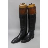A pair of French leather riding boots
