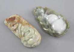 Two Chinese jadeite carvings