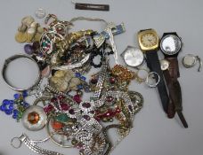 Assorted costume jewellery and watches etc.