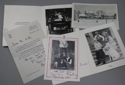 Three signed Christmas cards from Prince and Princess Michael of Kent and letters (1980's), and