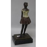 After Degas. A cold painted bronze of a ballerina