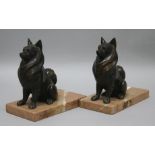 A pair of dog bookends