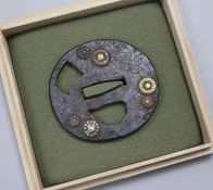 A Japanese bronze tsuba