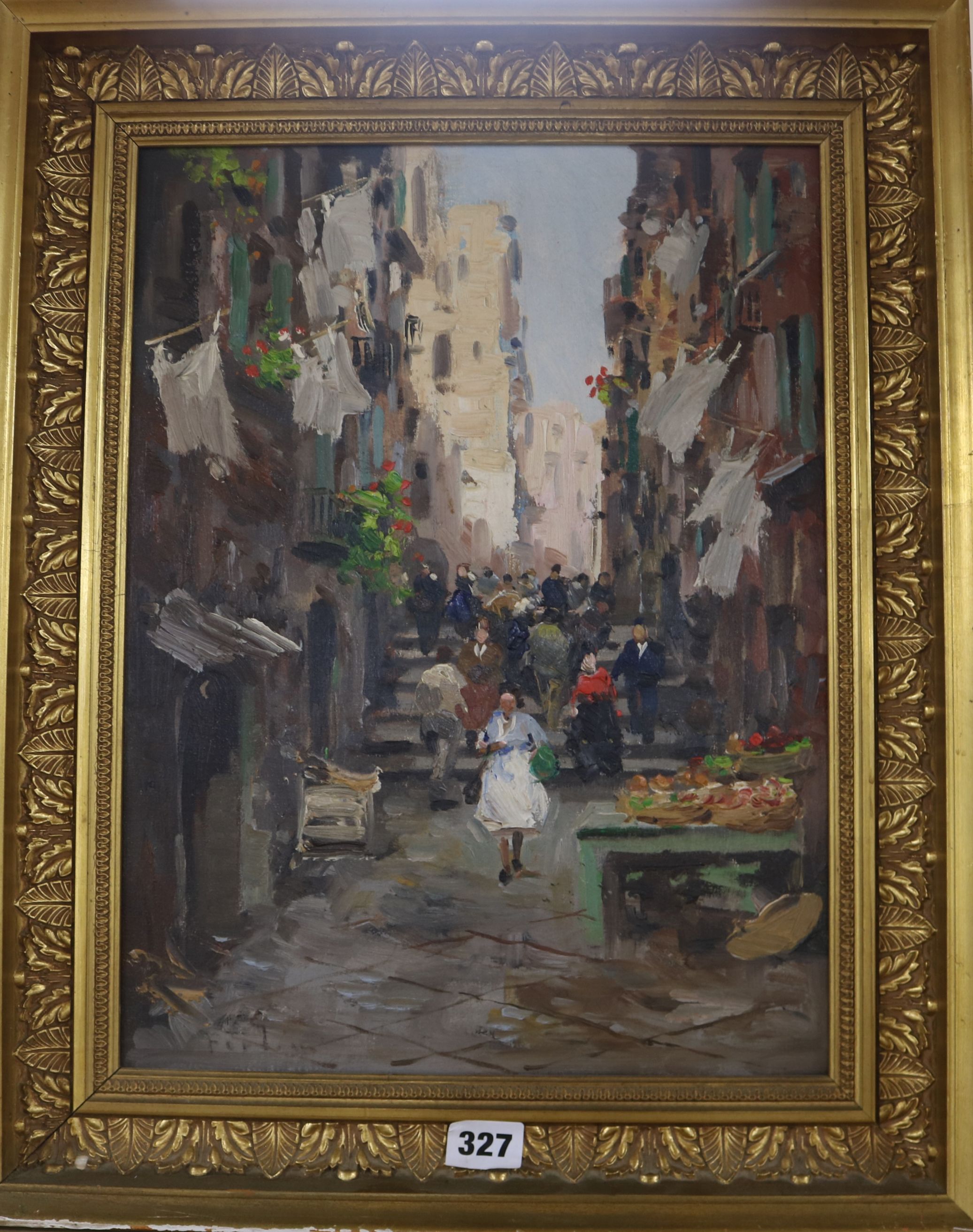 Fortinioil on canvasItalian street scenesigned39.5 x 29.5cm