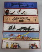 Three boxes of Britains lead model sets - Native warriors, Royal Welsh fusiliers and Gurkha rifles