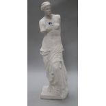 A plaster figure of Venus de Milo, H.19in (48cm)