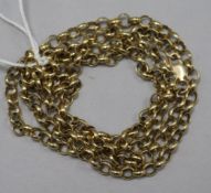 A 9ct gold necklace, 17.5 grams, 61cm.