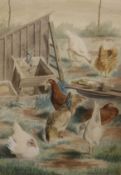 Barbara Mildred JoneswatercolourStudy of chickenssigned and dated 194549 x 34cm