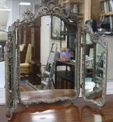 A triptych dressing table mirror