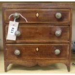 A Regency mahogany miniature chest of drawers