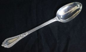 A Victorian silver fancy pattern basting spoon, by George Adams, London, 1875, 31cm, 7 oz.