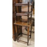 A barley twist occasional table and a two tier table W. 32cm, W.40cm