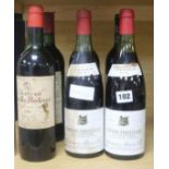 Six bottles of mixed red wines from 1960 - 1981