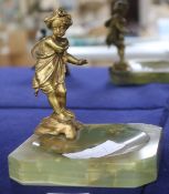 An ormolu classical figurative ashtray