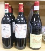 Eight bottles of red Mourvere 1997, four bottles1988 Chateauneuf-du-Pape