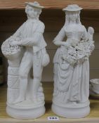 Two Parian ware figures