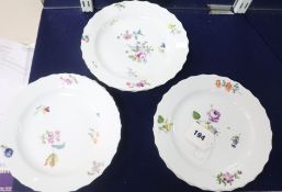 A set of six hand-painted plates, possibly 19th century Dresden