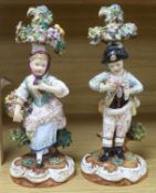 A pair of Dresden figures