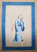 A small Chinese album of twelve pith paintings, 19th century