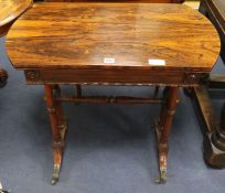 A rosewood work/centre table in manner of Gillows