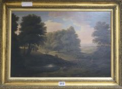 Early 19th century English Schooloil on panelAnglers in a wooded landscape32 x 48cm