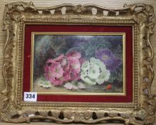 Oliver Clare (1853-1927)oil on canvasStill life of flowerssigned14 x 22cm