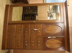 An Edwardian inlaid mahogany compactum, H.206cm