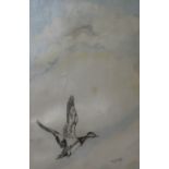 Stuart Pike2 coloured drypoint etchingsDuck and Kingfisher in flightsigned29 x 19cm