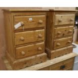 A pair of pine bedside chests, W.46cm