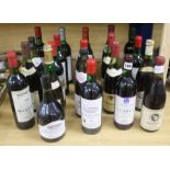 Twenty one bottles of mixed red wines