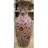 A large Chinese iron red enamelled vase, 19th century
