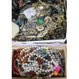 A large quantity of mixed costume jewellery.