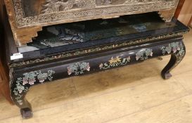 A Chinese lacquered coffee table, W.104cm